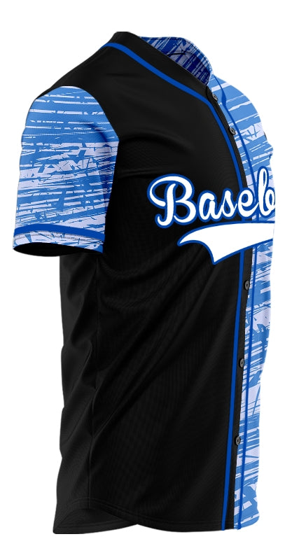 Custom Blue Fluorescent Green Small Triangle Baseball Jersey