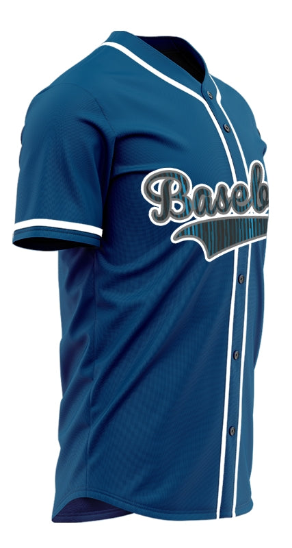 Custom Blue Gradient Vertical Lines Baseball Jersey