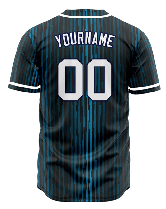 Custom Blue Gradient Vertical Lines Half Baseball Jersey