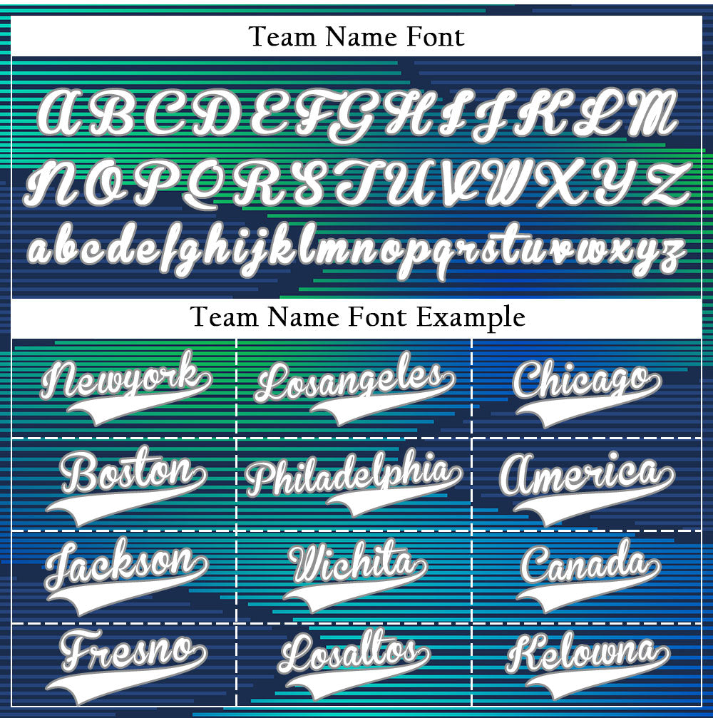 Custom Blue Green Gradient Curve Half Baseball Jersey