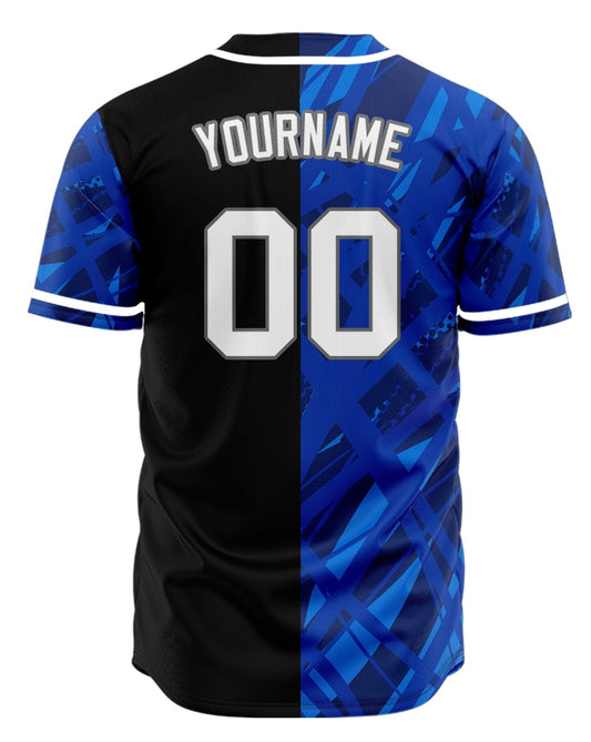 Custom Blue Leopard Yellow Baseball Jersey