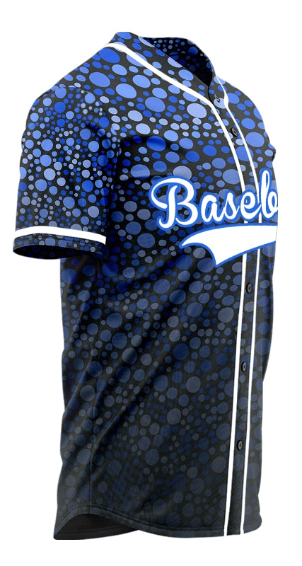 Custom Blue Purple Point Half Baseball Jersey