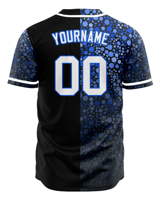 Custom Blue Red Dark Purple Grain Baseball Jersey