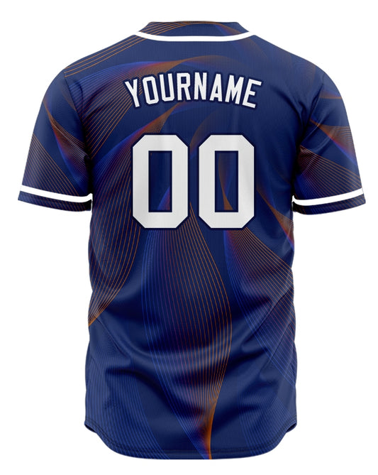 Custom Blue Red Grid Dark Blue Baseball Jersey
