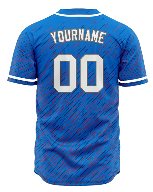 Custom Blue Red Twill Half Baseball Jersey