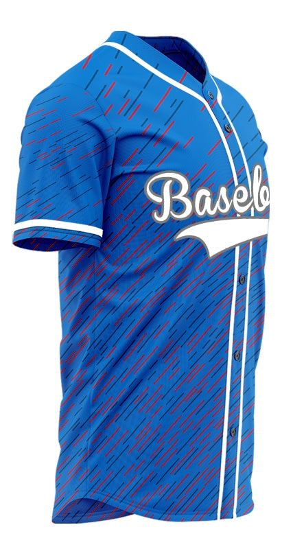 Custom Blue Red Twill Half Baseball Jersey