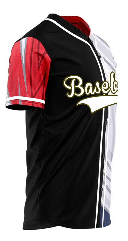 Custom Blue Red Yellow Ink Baseball Jersey