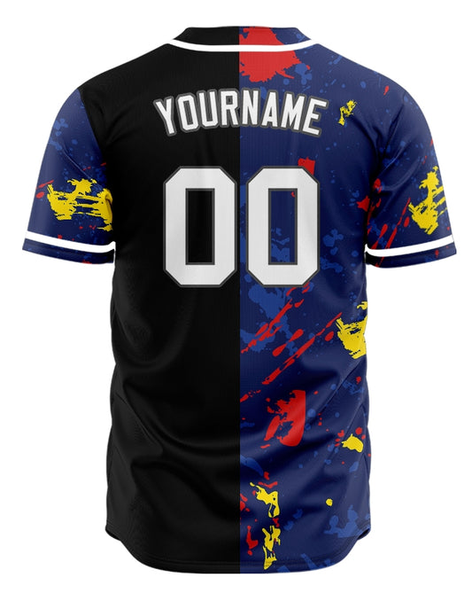 Custom Blue Spiral Grain Baseball Jersey