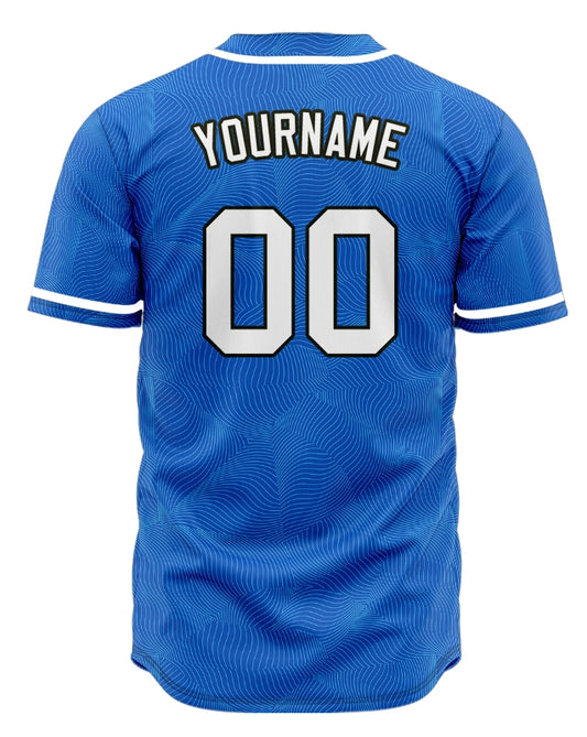 Custom Blue Spiral Grain Half Baseball Jersey