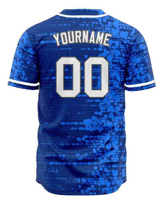 Custom Blue Straight Line Dots Baseball Jersey