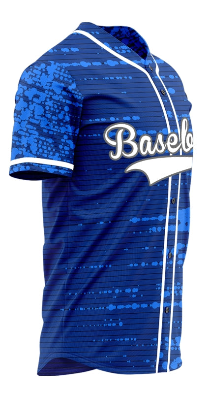 Custom Blue Straight Line Dots Baseball Jersey