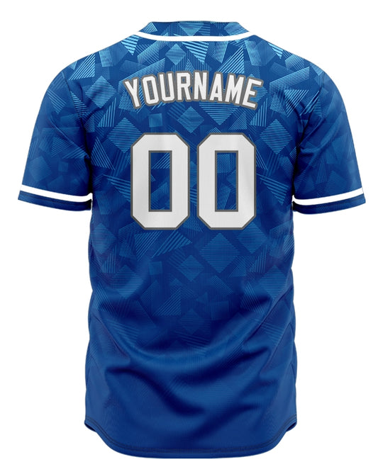 Custom Blue Triangle Square Baseball Jersey