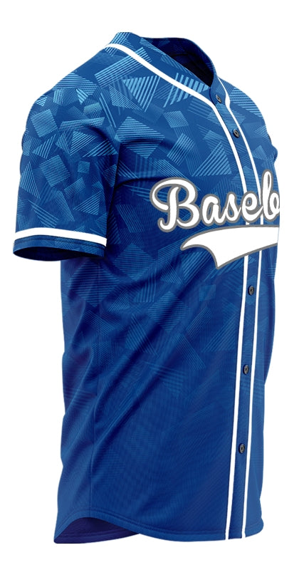 Custom Blue Triangle Square Baseball Jersey