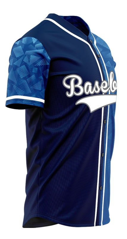 Custom Blue Triangle Square Half Baseball Jersey
