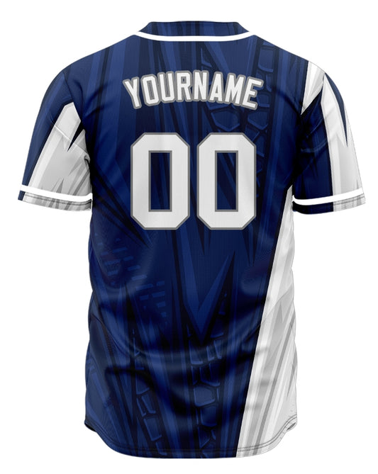 Custom Blue White Twill Baseball Jersey