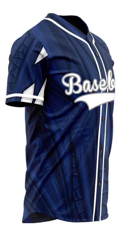 Custom Blue White Twill Baseball Jersey