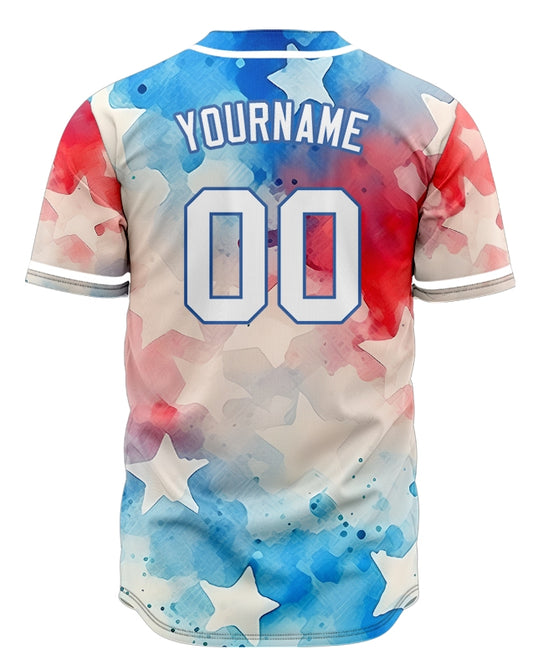 Custom Colorful Star Baseball Jersey
