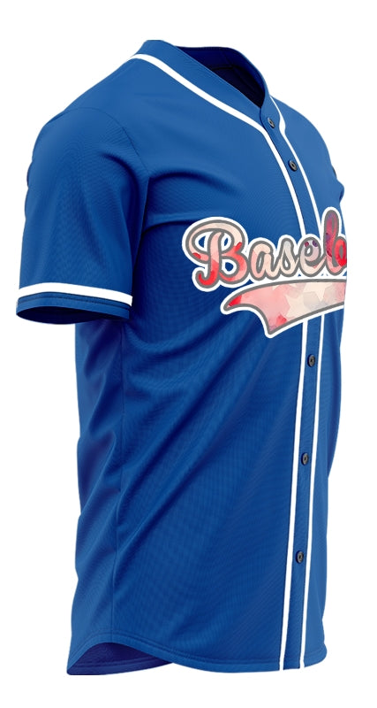Custom Colorful Star Blue Baseball Jersey