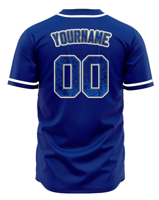 Custom Crack Blue Baseball Jersey