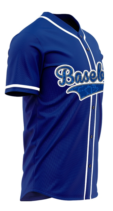 Custom Crack Blue Baseball Jersey