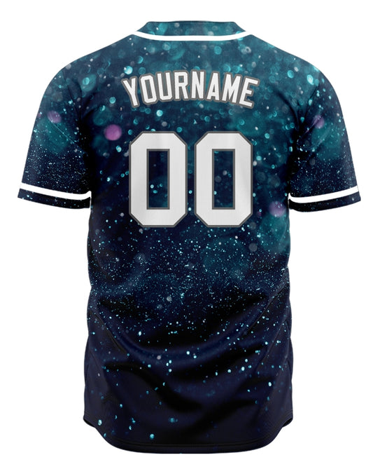 Custom Dark Blue Purple Starry Sky Baseball Jersey