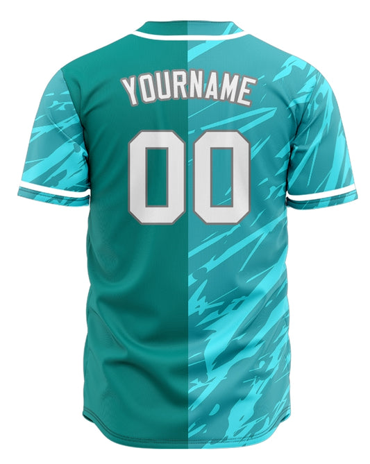 Custom Dark Blue Scratches Half Baseball Jersey