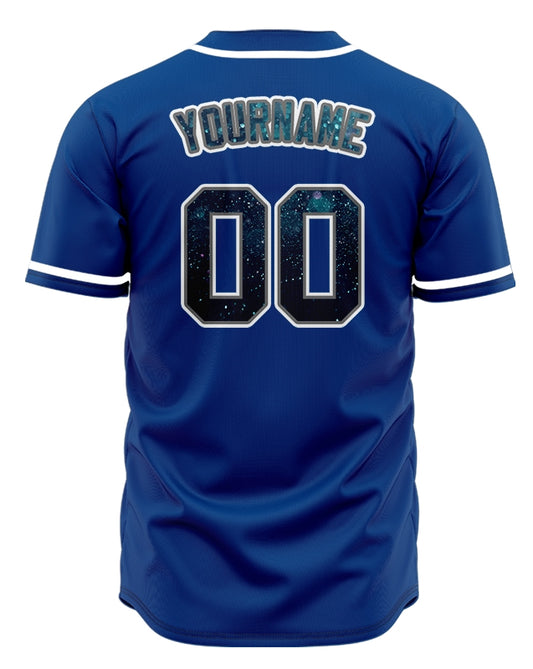 Custom Dark Blue Starry Sky Baseball Jersey