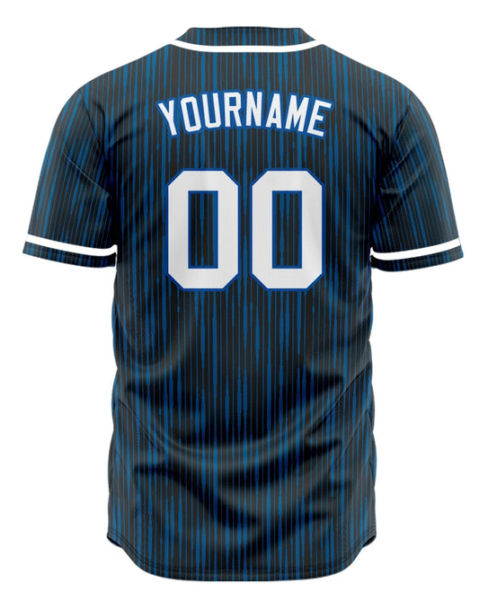 Custom Dark Blue Vertical Lines Baseball Jersey