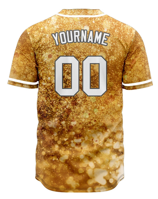 Custom Dark Gold Starry Sky Baseball Jersey