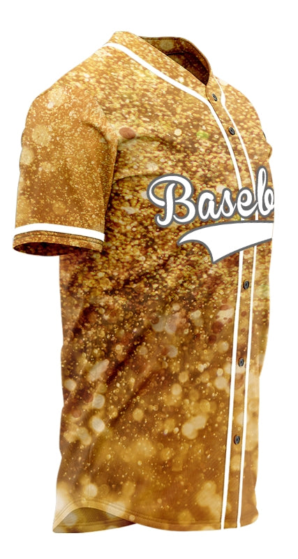 Custom Dark Gold Starry Sky Baseball Jersey
