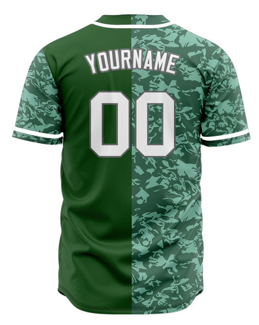 Custom Dark Green Broken Half Baseball Jersey