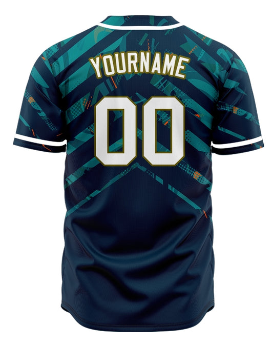 Custom Dark Green Corner Line Baseball Jersey