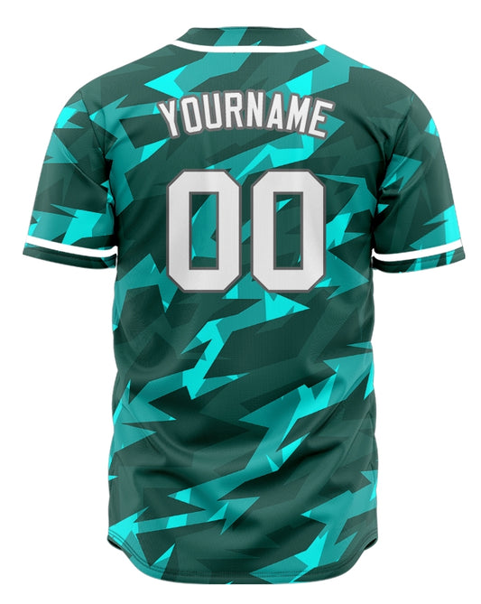 Custom Dark Green Shattered Baseball Jersey