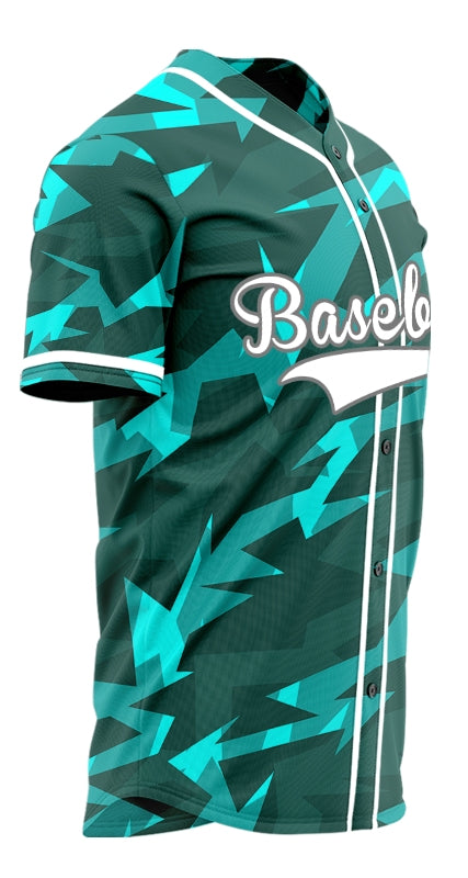 Custom Dark Green Shattered Baseball Jersey