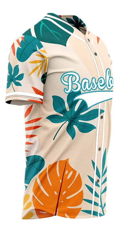 Custom Dark Green Tropical Baseball Jersey