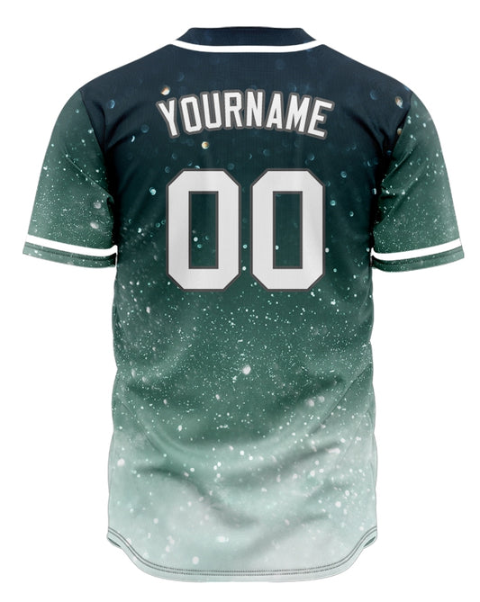 Custom Dark Green White Starry Sky Baseball Jersey