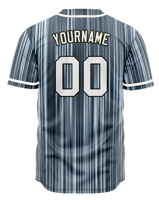 Custom Dark Grey White Vertical Lines Baseball Jersey