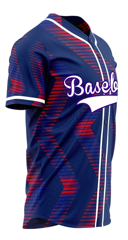 Custom Dark Purple Red Lines Baseball Jersey