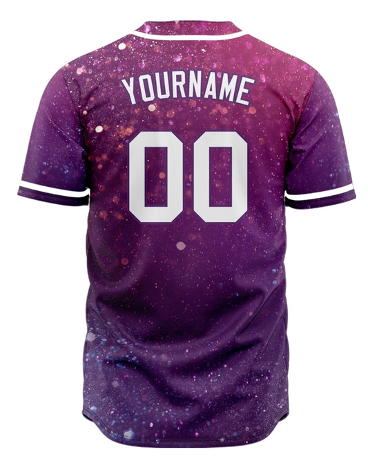 Custom Dark Purple Starry Sky Baseball Jersey