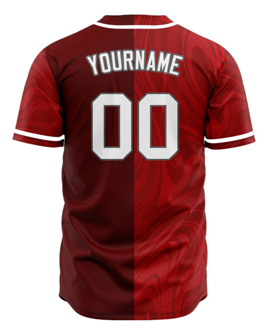 Custom Dark Red Curve Half Baseball Jersey