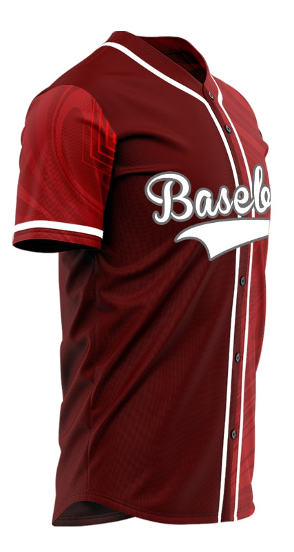 Custom Dark Red Curve Half Baseball Jersey