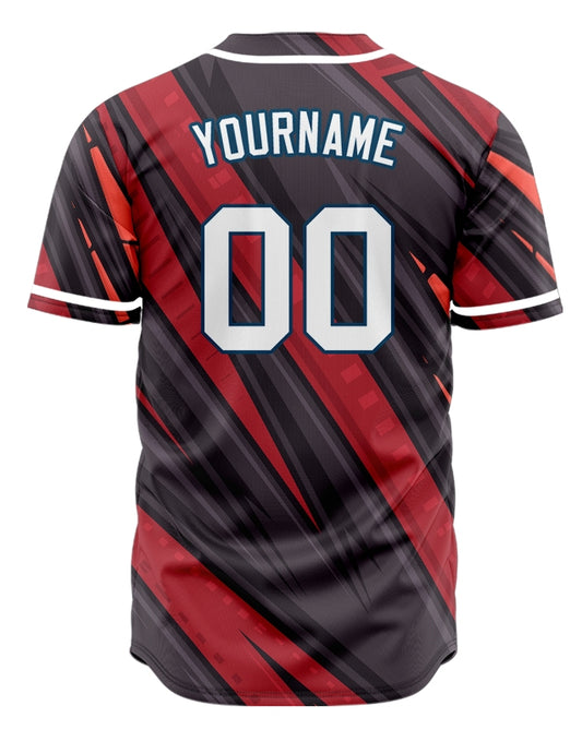 Custom Dark Red Dark Brown Lines Baseball Jersey