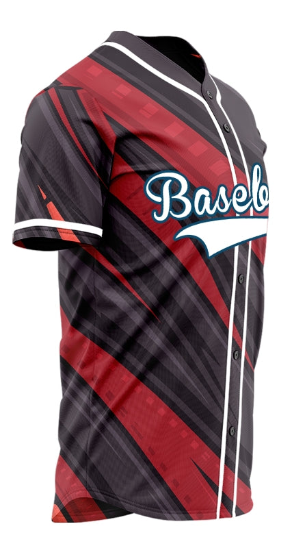 Custom Dark Red Dark Brown Lines Baseball Jersey