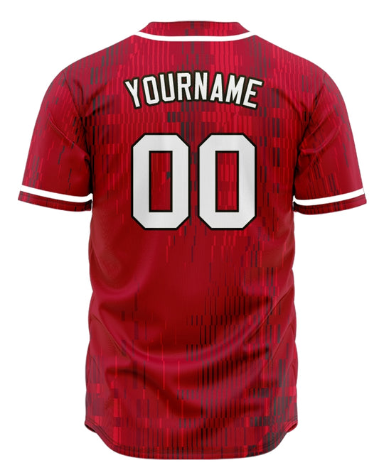 Custom Dark Red Grid Baseball Jersey