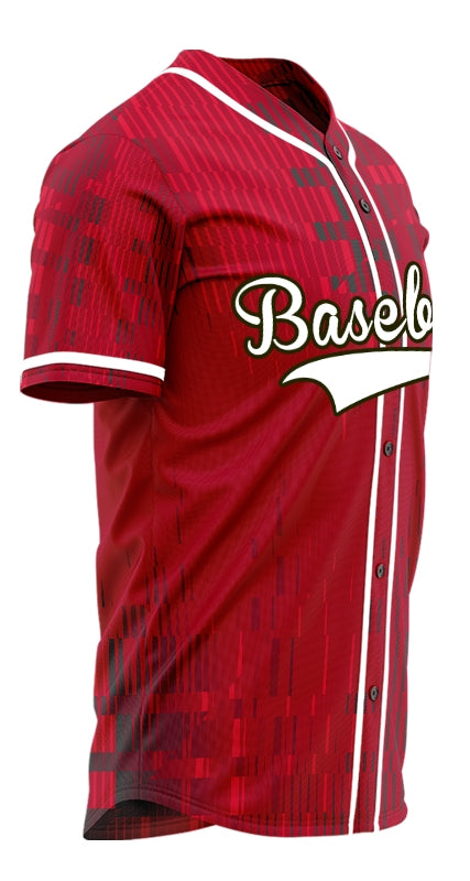 Custom Dark Red Grid Baseball Jersey