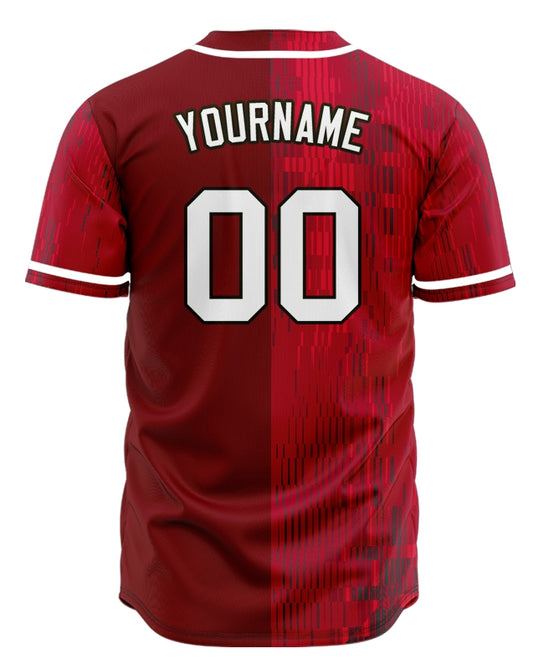 Custom Dark Red Grid Half Baseball Jersey