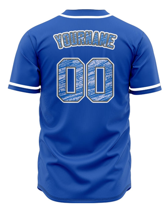 Custom Diagonal Line Blue Baseball Jersey