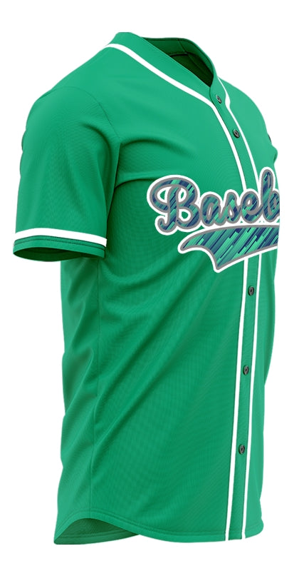 Custom Diagonal Line Green Blue Baseball Jersey