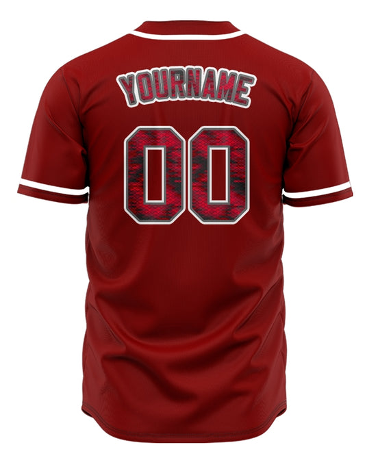 Custom Diamond Lattice Red Baseball Jersey