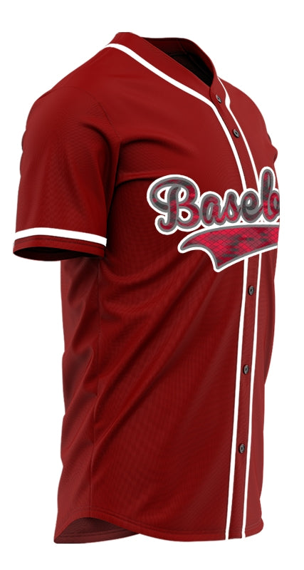 Custom Diamond Lattice Red Baseball Jersey